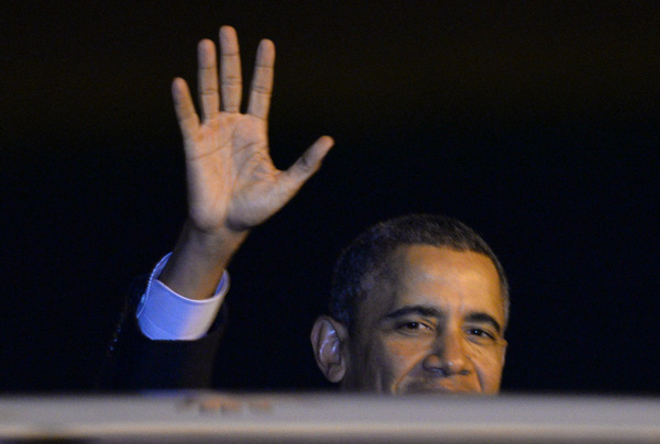 US-Präsident Obama bei seiner Ankunft in Zaventem