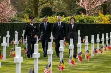US-Präsident Barack Obama besucht Soldatenfriedhof in Waregem
