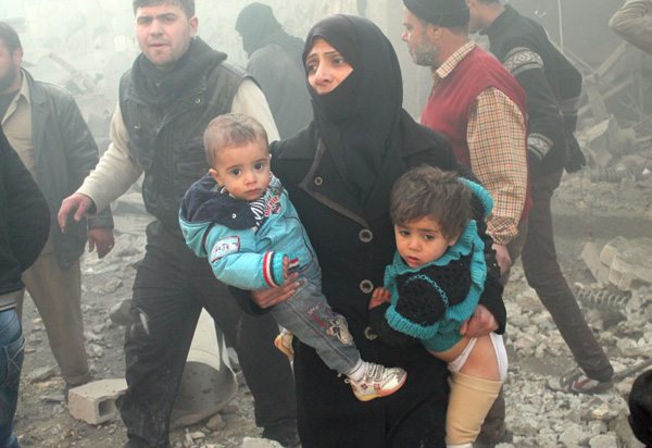 Eine Frau in Aleppo