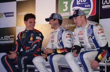 Rallye Mexiko: Pressekonferenz der Top-3 am Samstagabend: Thierry Neuville, Sébastien Ogier und Jari-Matti Latvala