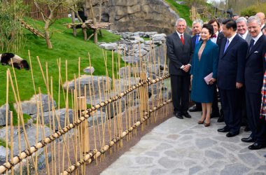 Der chinesische Staatspräsident Xi besucht den Tierpark Pairi Daiza