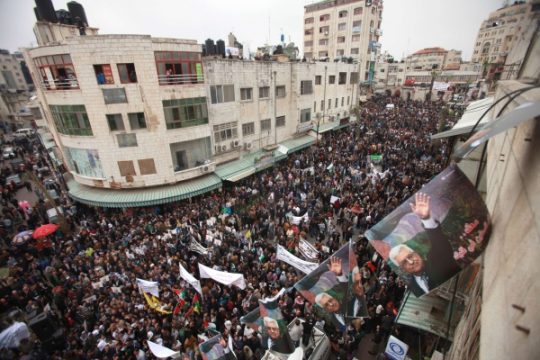Anhänger von Mahmud Abbas in Ramallah