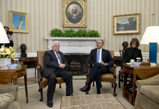 Palästinenserpräsident Mahmud Abbas und US-Präsident Barack Obama im Büro des Präsidenten (Oval Office) im Weißen Haus