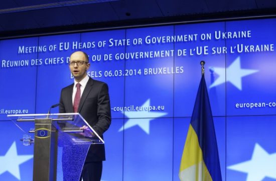 Der neue ukrainische Premierminister Arseni Jazenjuk in Brüssel