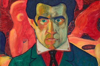 Kasimir Malewitsch, Selbstporträt (1908–1910) Aquarell und Gouache auf Papier, Staatliche Tretjakow-Galerie, Moskau
