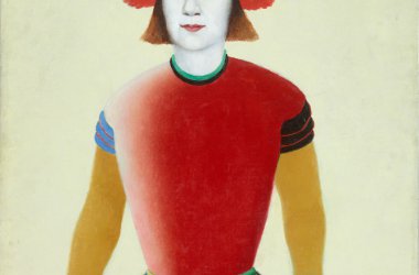 Kasimir Malewitsch, Mädchen mit rotem Stab (1932–1933), Öl auf Leinwand, Staatliche Tretjakow-Galerie, Moskau