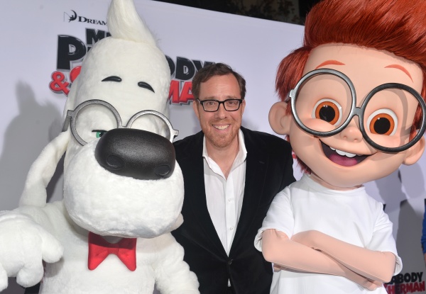 Regisseur Rob Minkoff (M.) bei der Premiere von "Die Abenteuer von Mr. Peabody & Sherman" am 5.3. in in Westwood, Kalifornien