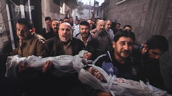 Beerdigungsprozession in Gaza Stadt - Bild des Schweden Paul Hansen