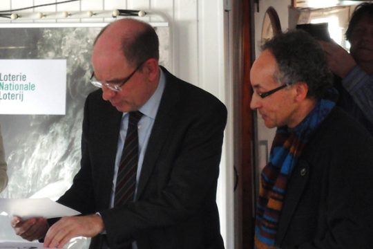 Finanzminister Koen Geens mit VSZ-Geschäftsführer René Kalfa