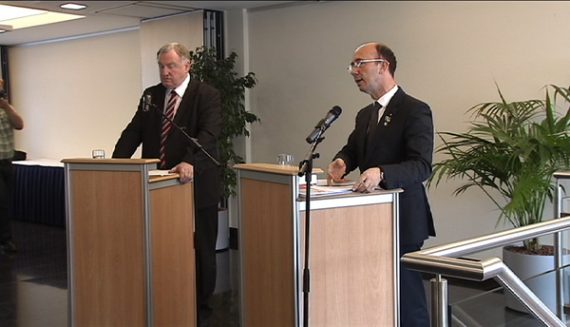 Arbeitstreffen zwischen Karl-Heinz Lambertz und Rudy Demotte in Eupen