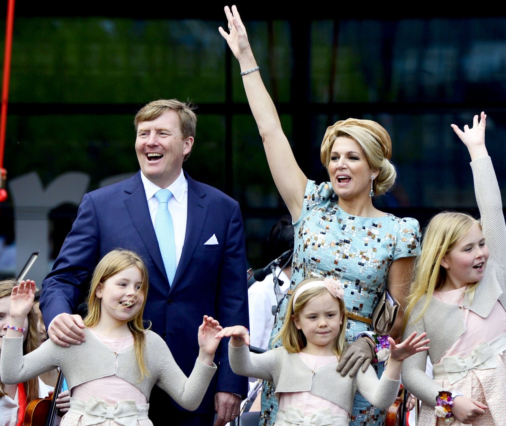 König Willem-Alexander, Königin Máxima, Kronprinzessin Amalia und ihre Schwestern Alexia und Ariane