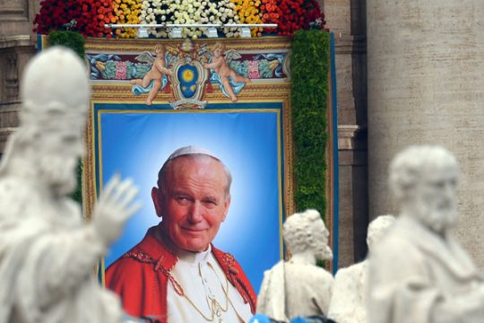 Porträt von Papst Johannes Paul II. in Rom