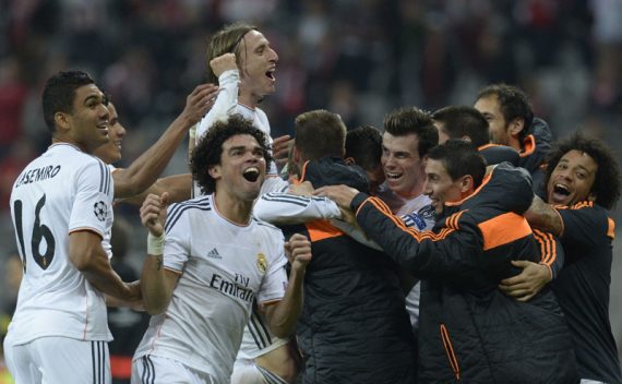 Real Madrid feiert den Sieg gegen Bayern München