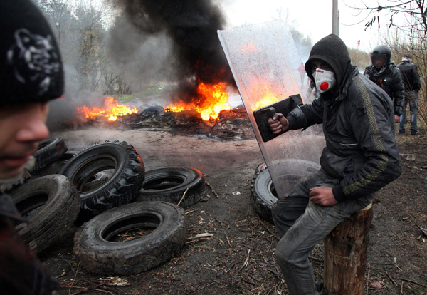 Slawjansk im Osten der Ukraine, 13. April