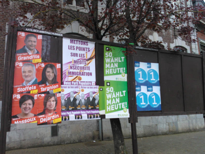 Wahlplakate in Eupen