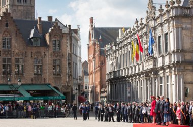 Königin Mathilde, Xi Jinping, König Philippe und Peng Liyuan in Brügge