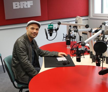 Roger Cicero im April 2014 zu Gast im BRF-Studio