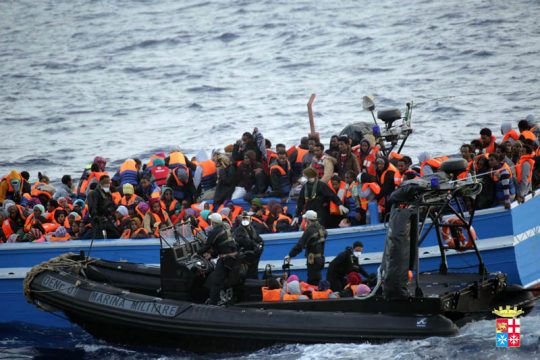 Bootsflüchtlinge vor Italien am 21. Mai 2014