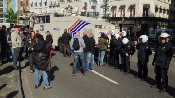 Polizei geht gegen Demonstranten in Brussel vor