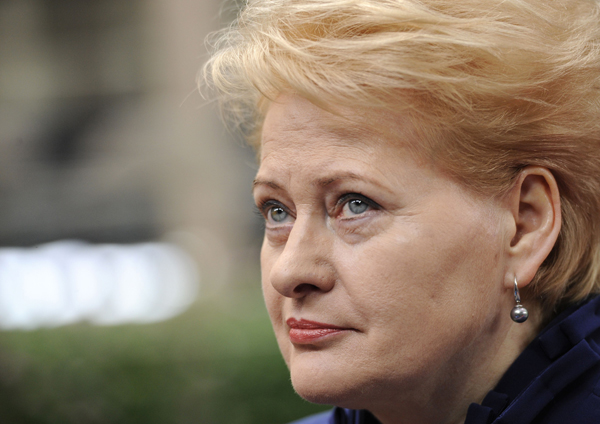 Litauens Präsidentin Dalia Grybauskaite ist Favoritin auch für die Stichwahl