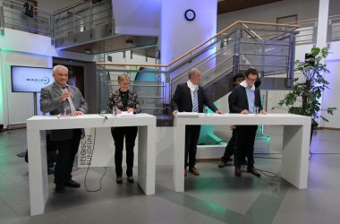 Debatte zu den Regionalwahlen im BRF-Funkhaus - Vorbereitungen