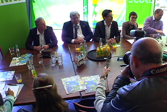 Wahlkampfveranstaltung von Ecolo am Dreiländerpunkt