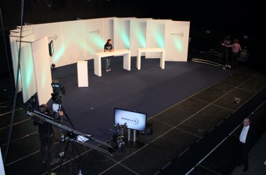Debatte zu den Europawahlen - Vorbereitungen: Lichtcheck