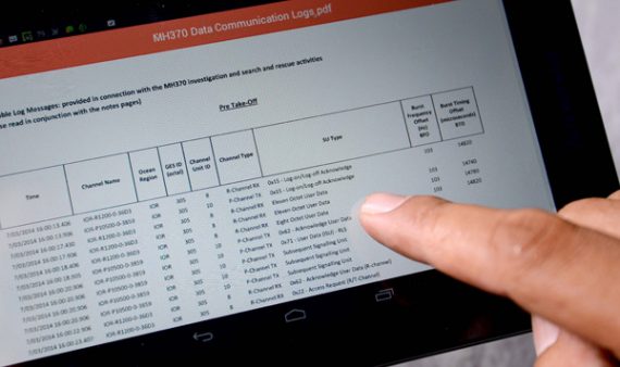 Protokoll des elektronischen Datenaustauschs zwischen Maschine und Satelliten der Firma Inmarsat