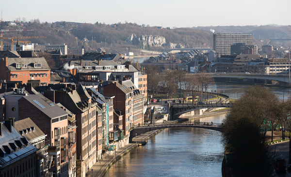 Die Stadt Namur am 3. Februar 2014