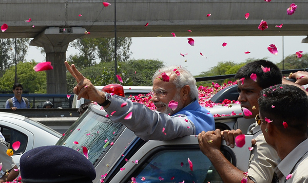 Neu Delhi feiert den designierten Premierminister Narendra Modi