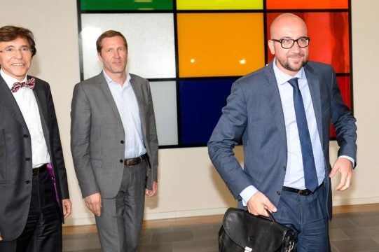 PS-Spitzenpolitiker Elio Di Rupo und Paul Magnette trafen MR-Chef Charles Michel zu Sondierungsgesprächen