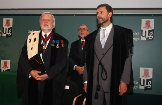 Rektor Bernard Rentier und sein Nachfolger Albert Corhay bei der Eröffnung des akademischen Jahrs 2008