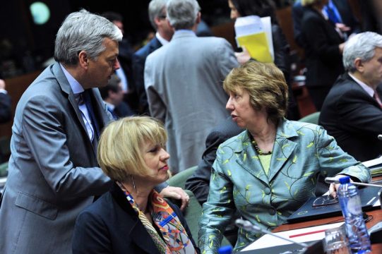Außenminister Didier Reynders und EU-Außenbeauftragte Catherine Ashton
