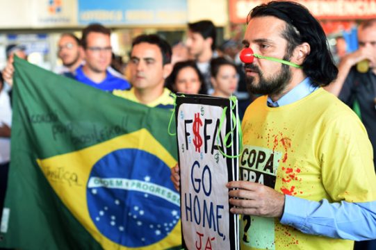 Demonstranten in São Paulo wollen die WM nicht in Brasilien haben