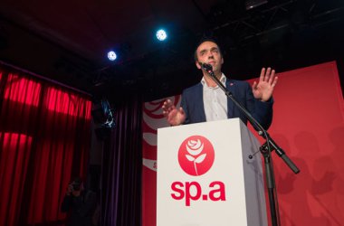 Der SP.A-Vorsitzende Bruno Tobback am 1. Mai 2014