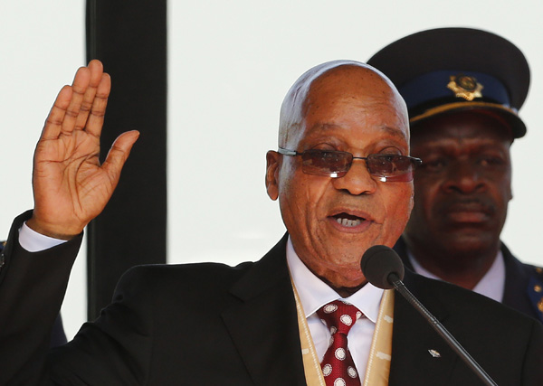Südafrikas Präsident Jacob Zuma legt den Amtseid ab