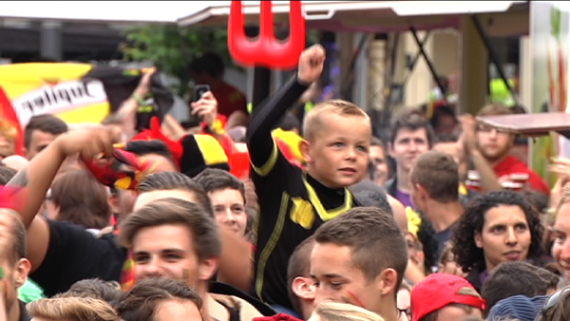 Public Viewing in Eupen beim WM-Spiel Belgien-Algerien
