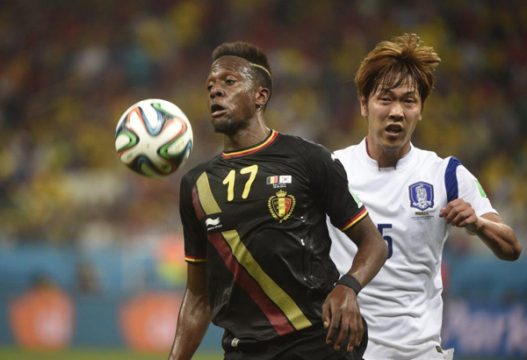 Der Rote Teufel Divock Origi in Aktion