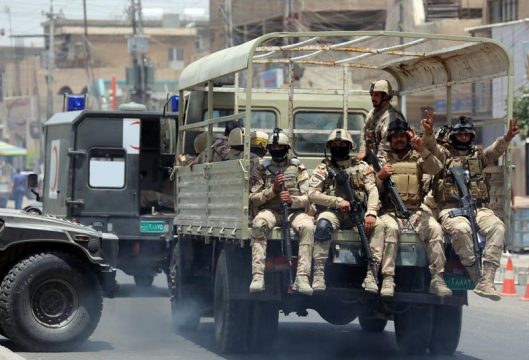 Irakische Truppen am Mittwoch im Westen Baghdads