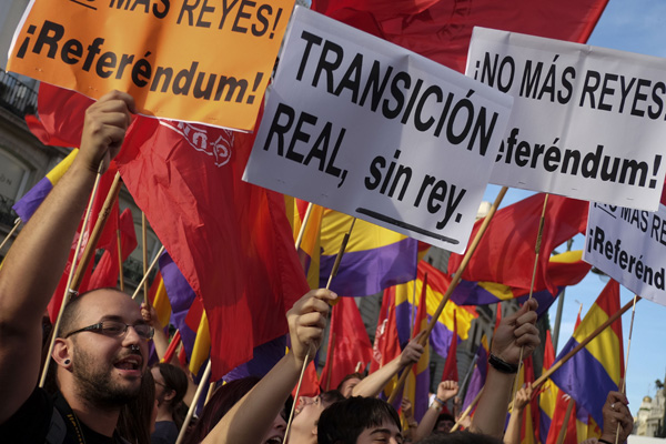 Protestkundgebung gegen die Monarchie in Madrid (2. Juni)