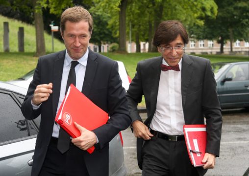 Paul Magnette und Elio Di Rupo treffen Benoit Lutgen (Bild vom 4.6.)