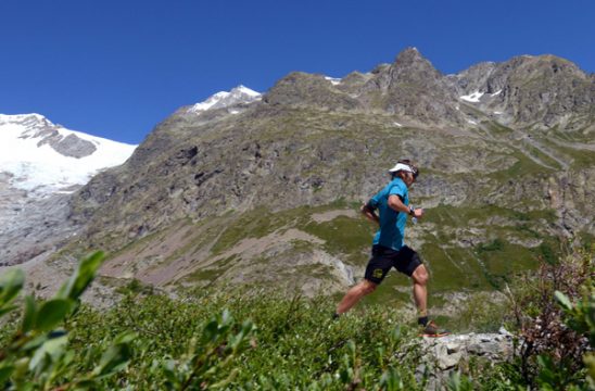 Läufer am Mont Blanc