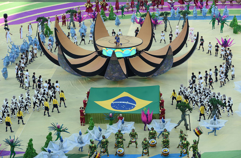 Eröffnungzeremonie der Fußball-WM in Sao Paulo/Brasilien