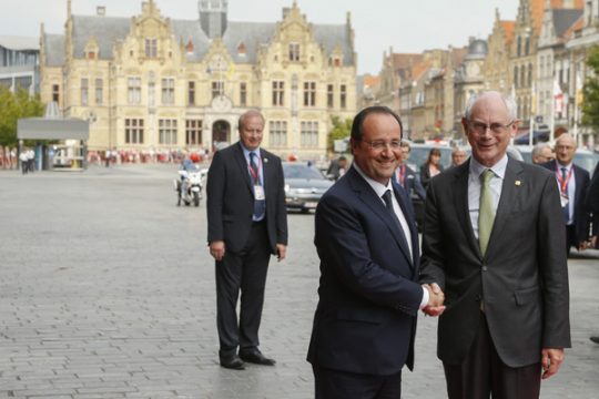 François Hollande und Herman Van Rompuy in Ypern
