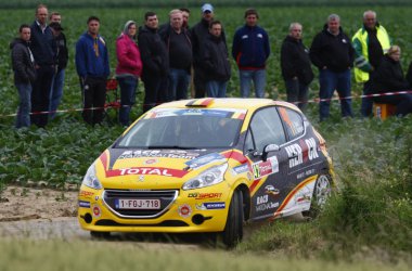 Ypern-Rallye. Gino Bux im Peugeot 208 R2 - Ypern-Rallye: RACB-Coach Marc Duez mit Pieter Tsjoen - Foto: Gregory Lenormand/DPPI