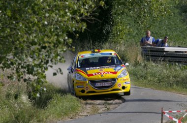 Ypern-Rallye. Gino Bux im Peugeot 208 R2 - Ypern-Rallye: RACB-Coach Marc Duez mit Pieter Tsjoen - Foto: Gregory Lenormand/DPPI