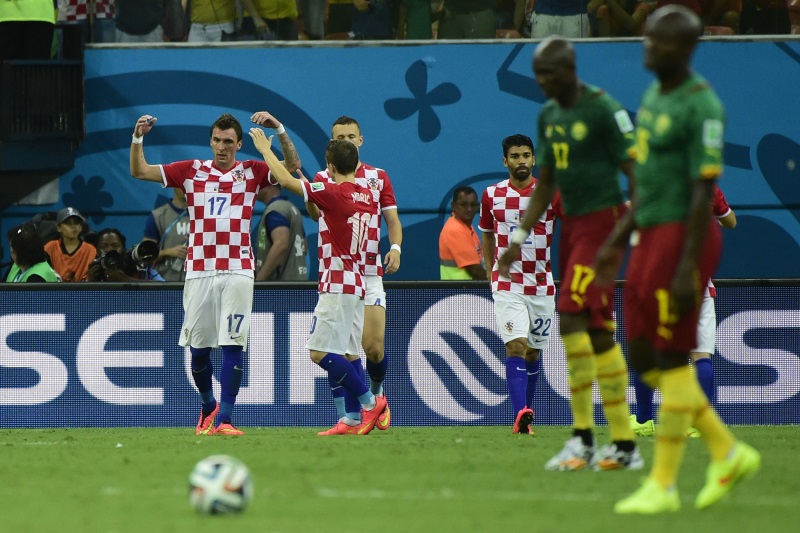 Mandzukic erzielte zwei Tore in seinem ersten WM-Spiel für Kroatien
