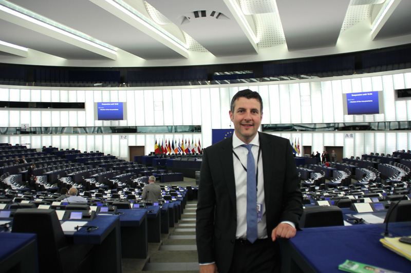 Pascal Arimont nach der konstituierenden Sitzung des Europaparlaments in Straßburg