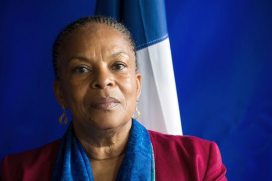 Die dunkelhäutige französische Justizministerin Christiane Taubira