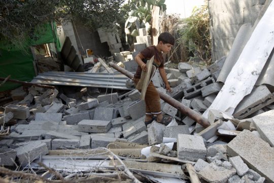 Zerstörtes Haus in Rafah/Gazastreifen